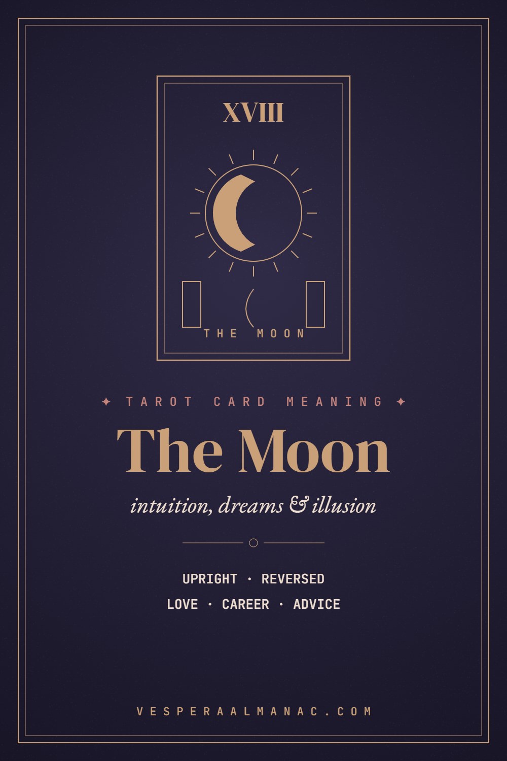 The Moon tarot card meaning — intuition, dreams and illusion